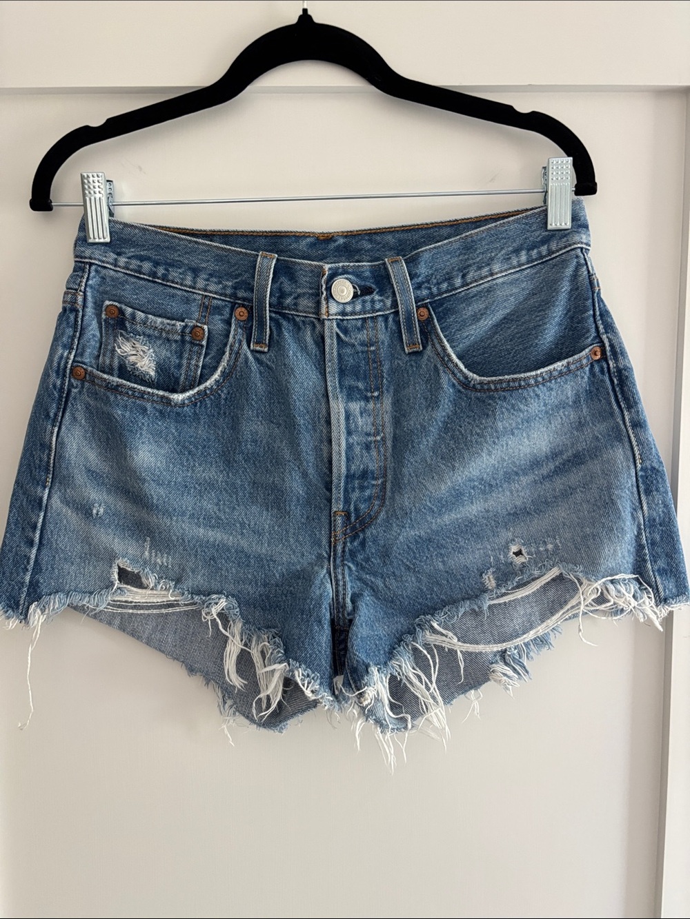 EUC Levi's Classic Distressed 501 Denim Cutoff Shorts